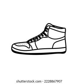 Illustration of cool sneakers for magazines,books,posters.A simple flat vector design