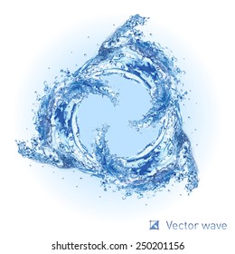 Illustration Of Cool Water  Wave Swirl On White Background For Design