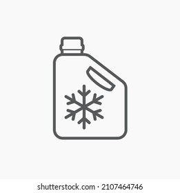 Illustration Of Coolant Bottle, Auto Part, Vector Art.