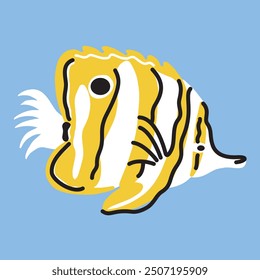Illustration of a Copperband Butterfly Fish