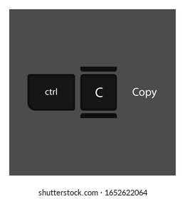 Illustration of Copy command button on keyboard.