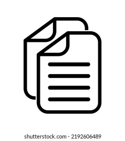 Ilustración del icono de copiar archivo, símbolo de documento duplicado en fondo blanco.