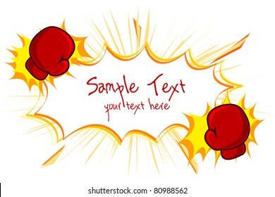 Illustration Of Copy Space With Kick Boxing Gloves On White Background