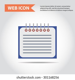 Illustration of copy-book for learning and writing, paper document, web icon, vector.