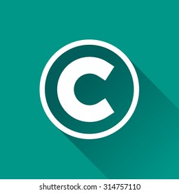 illustration of copyright flat design icon isolated