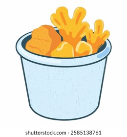 Illustration of a Coral Bucket for Marine and Underwater Themes Marine conservation, underwater scenes, oceanthemed branding