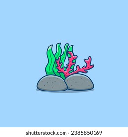 Illustration of coral reef cartoon 