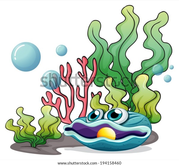 Illustration Corals Seaweeds Clamb Under Sea Stock Vector (Royalty Free ...