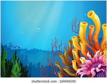 Illustration of the corals under the sea