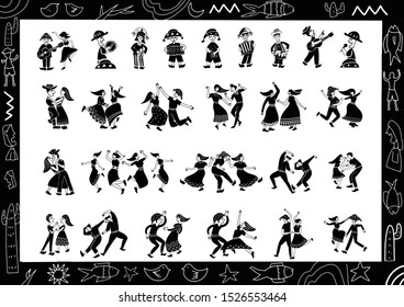 illustration of cordel style music and dance performances