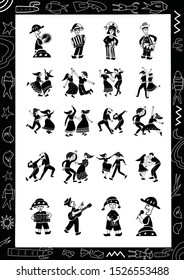illustration of cordel style music and dance performances
