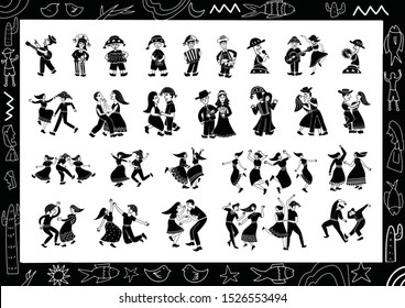 illustration of cordel style music and dance performances