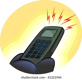 Illustration of a cordless telephone 	