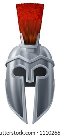 Illustration of Corinthian or Spartan helmet like those used in ancient Greece or Rome