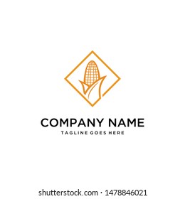 illustration Corn beans are still wrapped in leather that is maintained quality logo design.