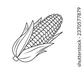 The Illustration of Corn Line Art