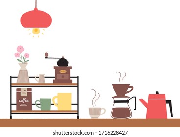 Illustration einer Ecke eines Cafés