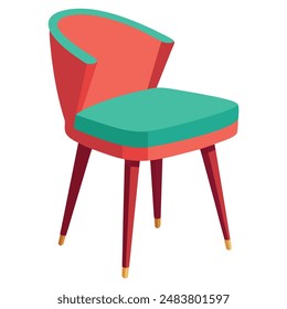 illustration of corner chair with legs isolated