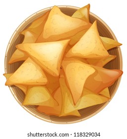 illustration of cornies in a dish on a white background