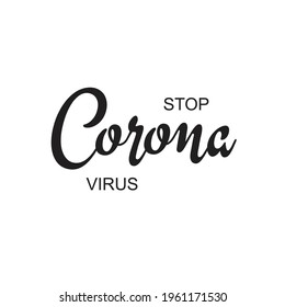 Illustration of Corona Calligraphy on White Background. COVID-19 Concept.