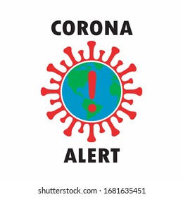 illustration of corona virus alert in vector poster design