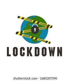 Illustration Corona virus lockdown.  Virus disease from Wuhan China.