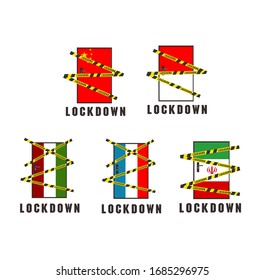 Illustration Corona virus lockdown.  Virus disease from Wuhan China