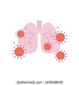 illustration of corona virus and pneumonia