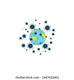 Illustration of corona virus strike outbreak in the world.