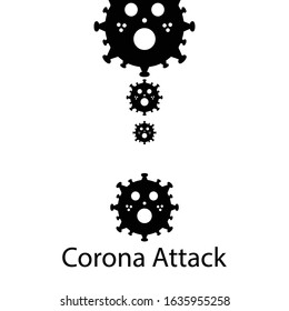 
Illustration of corona virus structure forming a warning sign (!) EPS10 vector.