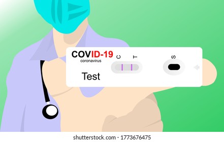 illustration of corona virus test
