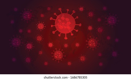 Ilustración Corona Virus vector para su sitio web o necesidades de medios sociales