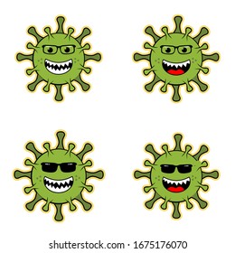 illustration of corona virus from wuhan china, covid-19 flat design bacterial full color 2019 nCov world map vector graphics with white background for infographics, health posters, banners, etc.