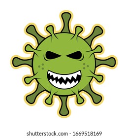 Illustration of corona virus Wuhan covid- 19 from china, flat design bacterium full color vector 2019 nCov background for infographics, posters, banners, sticker, etc. 