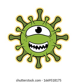 Illustration of corona virus Wuhan covid- 19 from china, flat design bacterium full color vector 2019 nCov background for infographics, posters, banners, sticker, etc. 