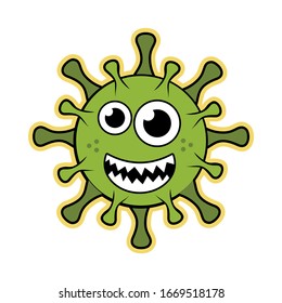 Illustration of corona virus Wuhan covid- 19 from china, flat design bacterium full color vector 2019 nCov background for infographics, posters, banners, sticker, etc. 