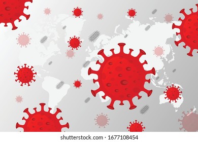 Illustration coronavirus 2019-ncov background vector