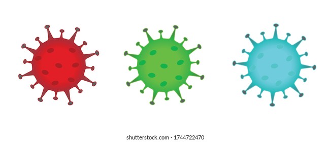 Illustration of Coronavirus COVID-19 Virus. Corona virus banner. COVID 19 virus icons vectors. colored gradient icons. 