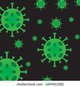 Illustration of Coronavirus disease that attacks the respiratory tract. Coronavirus has another name COVID-19. EPS 10 Vector.