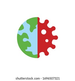 Illustration of coronavirus and earth. Illustration of the earth surrounded by viruses.