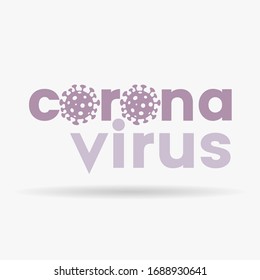 Illustration of Coronavirus Lower Case Purple Letters with Simplistic Icons