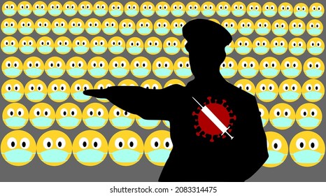 Illustration of the Coronavirus pandemic - COVID lockdown.