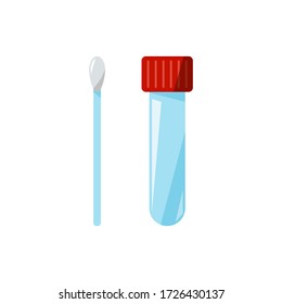 Illustration Of Coronavirus Test (pcr), Laboratory Medical Analysis. Icon Of Tube
