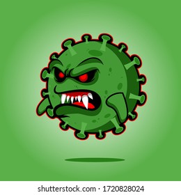 ilustración del diseño vectorial amenazante del coronavirus