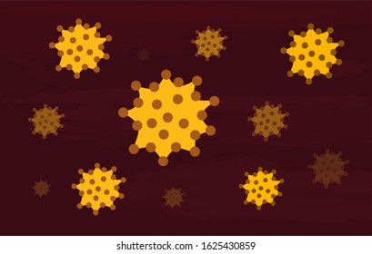 Illustration of a coronavirus under a microscope.