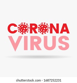 Illustration of Coronavirus Upper Case Red Letters with Simplistic Icons