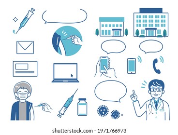 Illustration of coronavirus vaccination method.