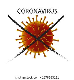 Illustration of a coronovirus molecule.Coronovirus molecule in color illustration.