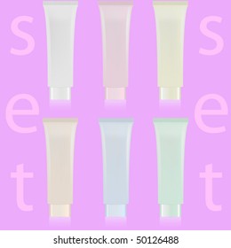 Illustration of cosmetic plastic tubes