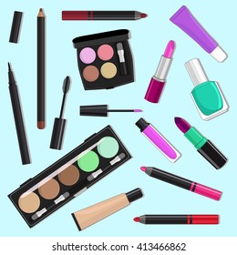 Illustration of cosmetic products.